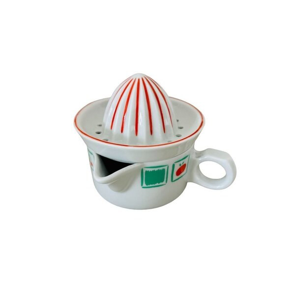 Limoges France Ceramic Lemon Juicer Reamer Squeezer White with Cherries - Picture 7 of 13